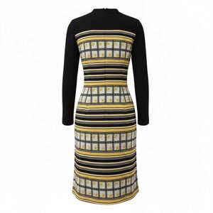 Rare 60s Kay Windsor "The Look You Love" Mod Knit Dress - Bold Graphic Print Med